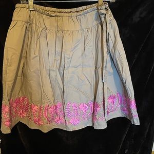 Gray Pink Floral Skirt Garnet Hill Size 12